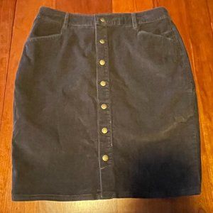 Women's Woolrich Brown Corduroy Front Snap Pencil Skirt